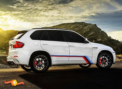Set di Adesivi in Vinile Grafica Laterale M-Style per BMW X5 M E70 2009-2014