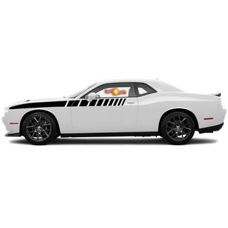 Per il 2008-2014 Dodge Challenger Half Length Strobe Side Stripes Decalcomanie da corsa
