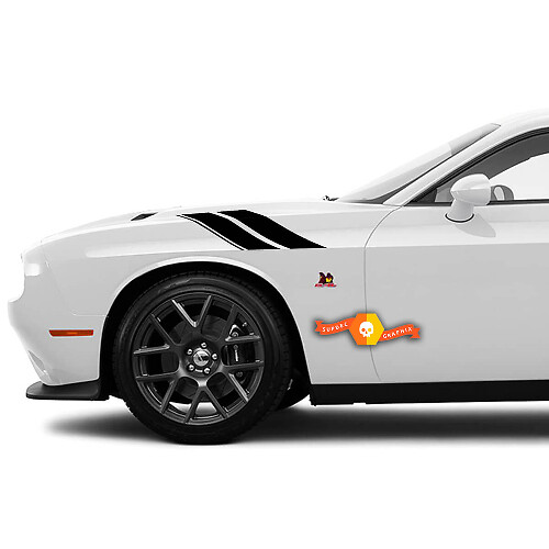 Strisce Laterali Doppie Adesive in Vinile per Dodge Challenger