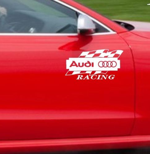 2 adesivi Audi Racing A3 A4 A5 A6 A8 Q3 Q5 Q7 Tt Rs4 S4