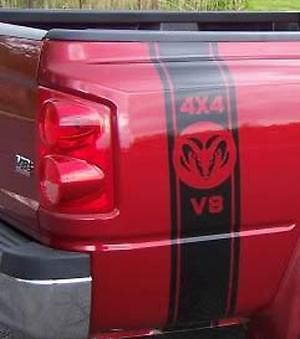 2 DODGE 4x4 V8 strisce DECALS ADESIVI RAM