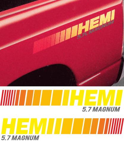 Dodge HEMI 5.7 L Litro MAGNUM Truck ENORME 2 BEDSTRIPE STRIPE KIT Vinyl Decal Sticker