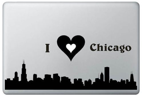 Adoro Chicago e la decalcomania per MacBook