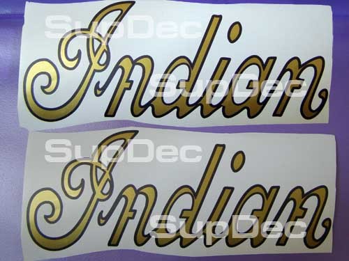 Indian Motorcycle Gold Script Gas Tank 2 decalcomanie