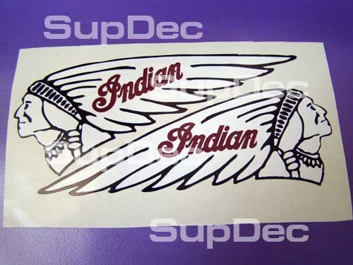 Indian Gas Tank Decal moto 2 DECALS bianco