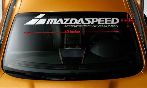MAZDA MAZDASPEED STYLE #2 Parabrezza Banner Vinyl Premium Decal Sticker 40