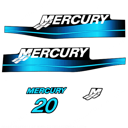 Kit adesivi Mercury 20HP 2 tempi - Adesivo blu