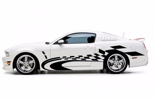 Racing Checkered Graphic Stripe Decal Car Van Truck Veicolo SUV Ford Mustang