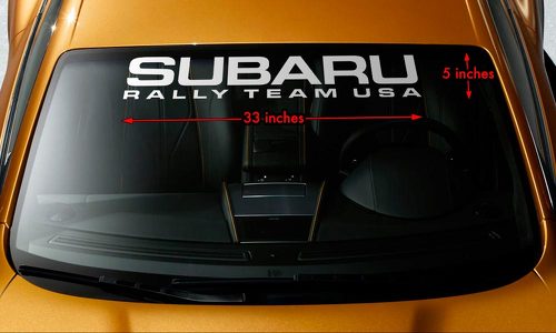 SUBARU RALLY TEAM USA WRX STI WRC Parabrezza Banner Vinyl Decal Sticker 33