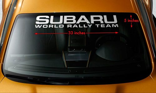 SUBARU WORLD RALLY TEAM WRX STI WRC Parabrezza Banner Vinyl Decal Sticker 33