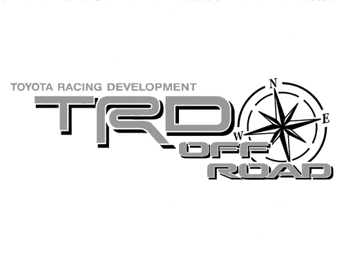 2 TOYOTA TRD OFF ROAD BUSSOLA ALL TERRAIN DECAL Mountain TRD racing lato sviluppo adesivo decalcomania in vinile-2