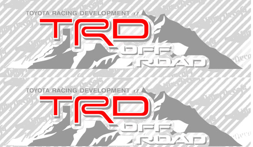 2 TOYOTA TRD OFF Mountain TRD adesivo decalcomania in vinile lato sviluppo racing 3