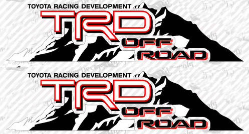2 TOYOTA TRD OFF Mountain TRD adesivo decalcomania in vinile lato sviluppo racing 4