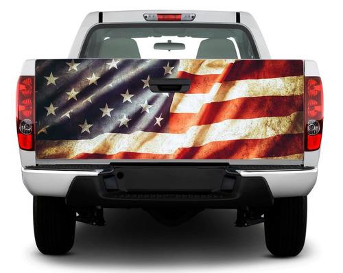 Bandiera USA patriottica vintage Portellone posteriore Decal Sticker Wrap Pick-up Truck SUV Car