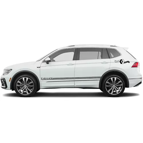 Adesivi Parafango ASHILD Per Tiguan R-Line 2021-2022 - Rivestimento Laterale Nero Argento